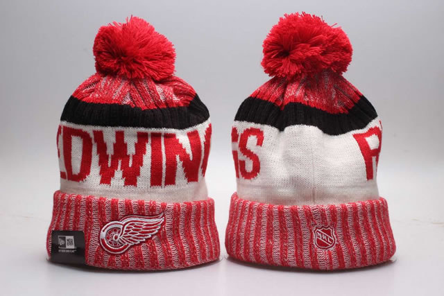 Red Wings Team Logo Red Knit Hat